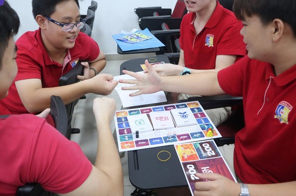 Students playing Enrich! at school
