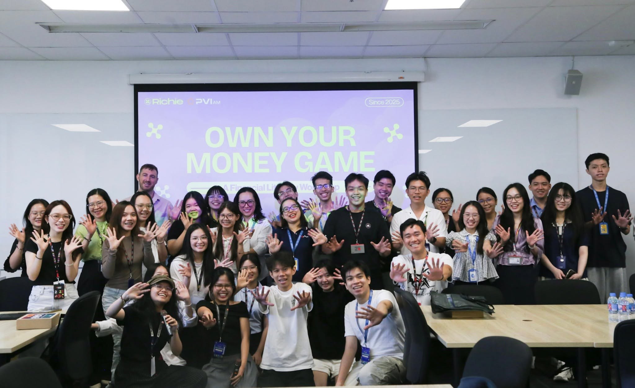 Participants of the Own Your Money Game workshop with Richie and PVI AM